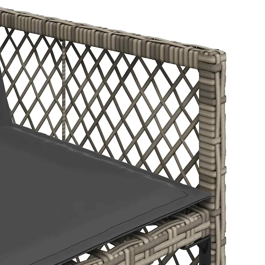 Ensemble à manger de jardin 9 pcs coussins gris résine tressée - 9
