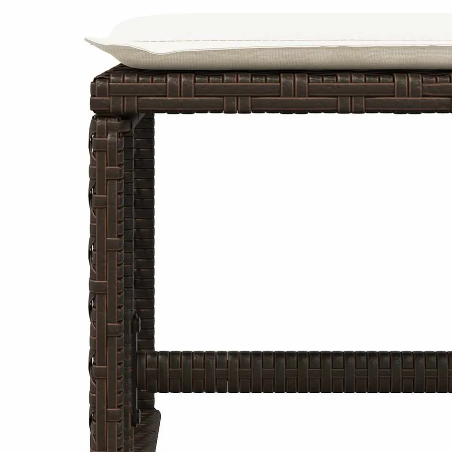 Ensemble à manger de jardin avec coussins 15 pcs marron rotin - 10