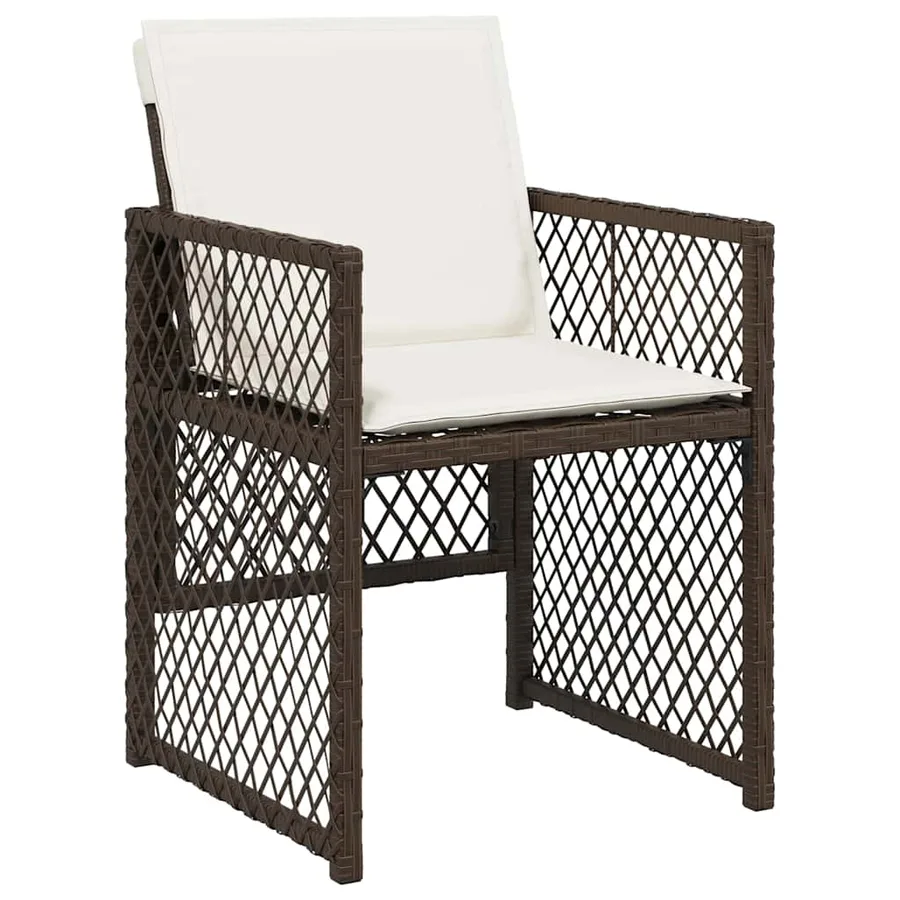 Ensemble à manger de jardin avec coussins 15 pcs marron rotin - 4