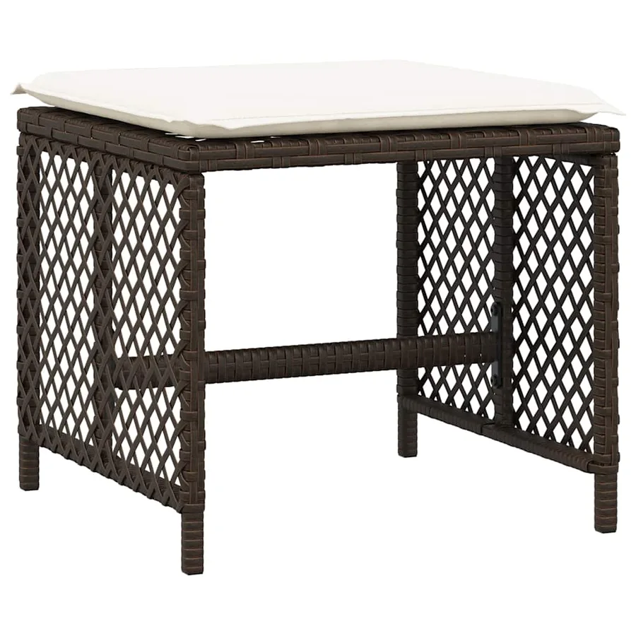 Ensemble à manger de jardin avec coussins 15 pcs marron rotin - 5