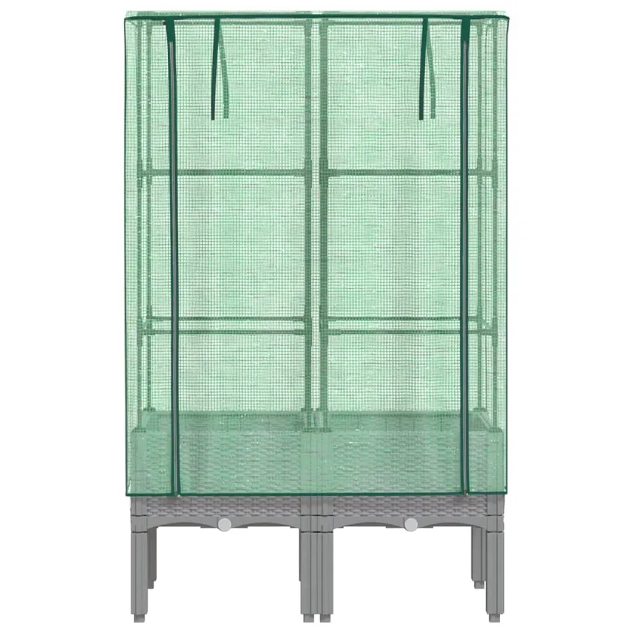 Jardinière surélevée avec housse aspect rotin 80x40x140 cm - 4
