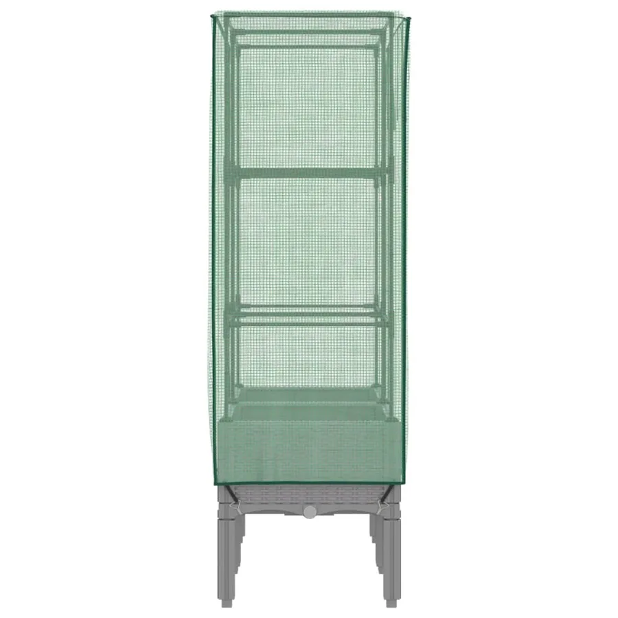 Jardinière surélevée avec housse aspect rotin 80x40x140 cm - 5