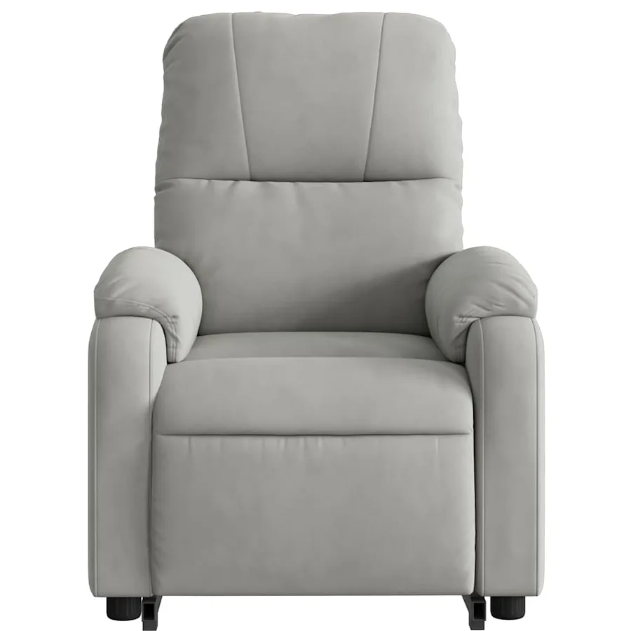 Fauteuil inclinable gris clair tissu microfibre - 8