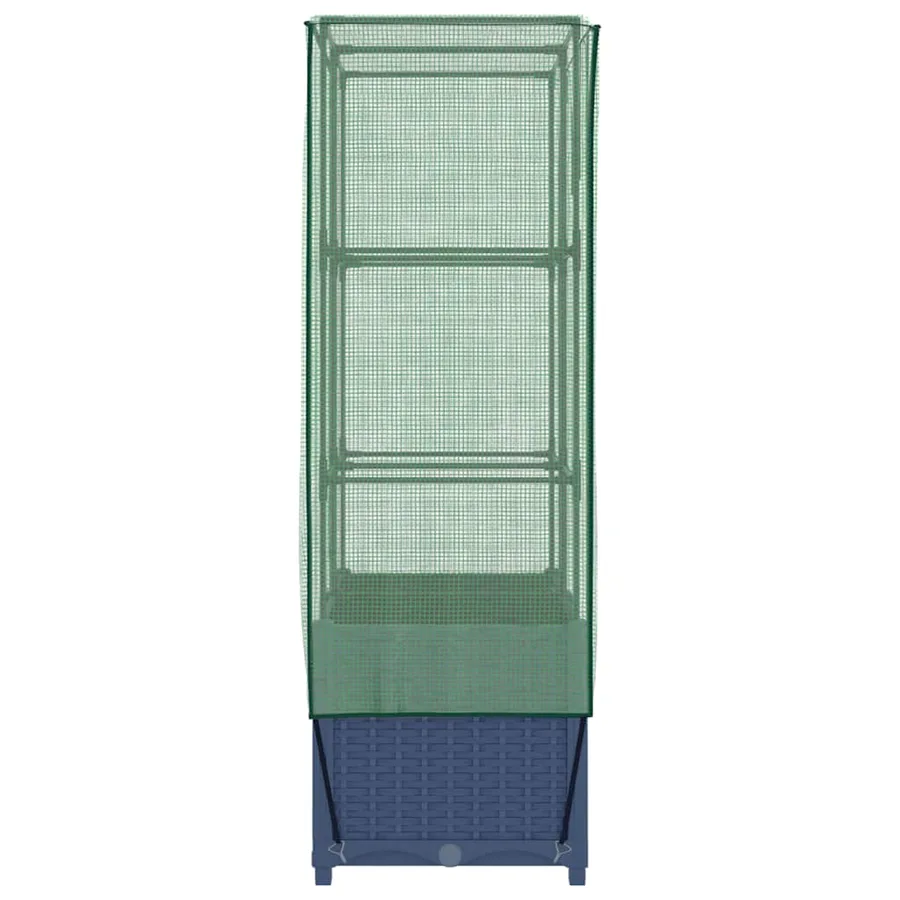 Jardinière surélevée avec housse aspect rotin 80x40x138 cm - 5