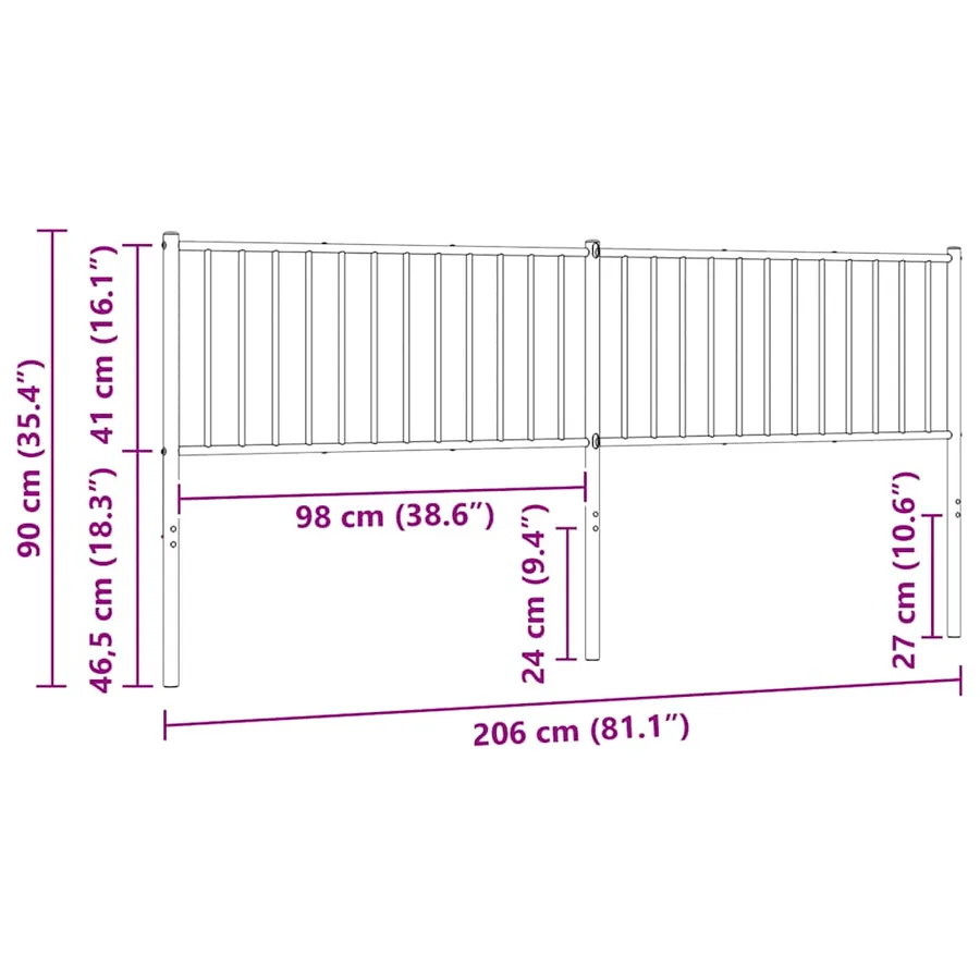 Tête de lit de remplacement métal blanc 200 cm - 7