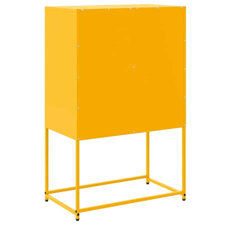 Buffet haut jaune moutarde 68,5x38,5x107 cm acier - 8