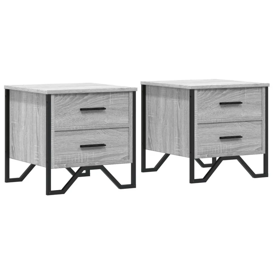 Tables de chevet 2 pcs sonoma gris 40x41x40cm bois d'ingénierie - 2