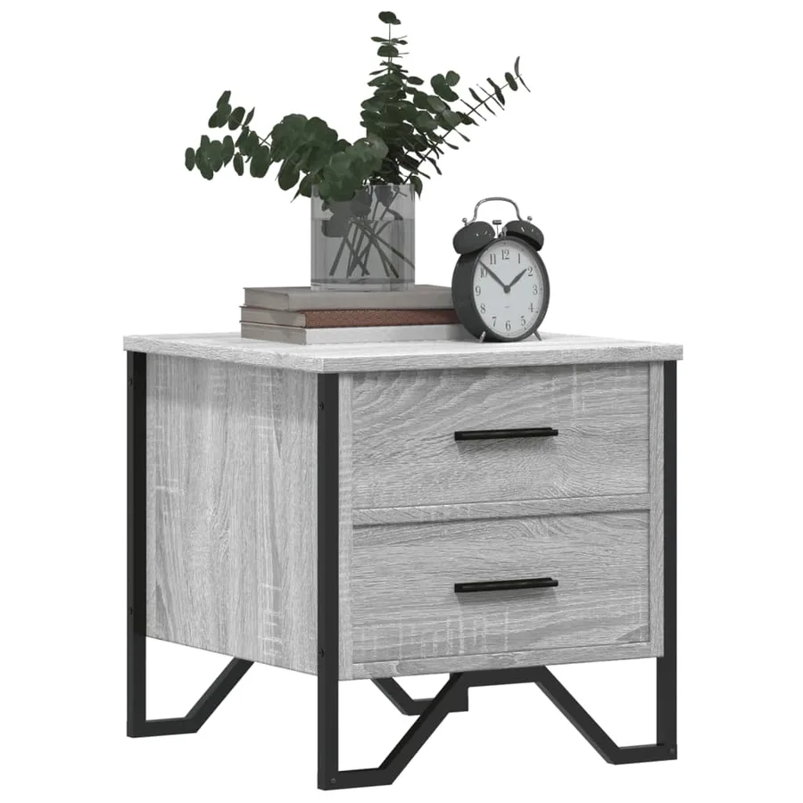 Tables de chevet 2 pcs sonoma gris 40x41x40cm bois d'ingénierie - 4