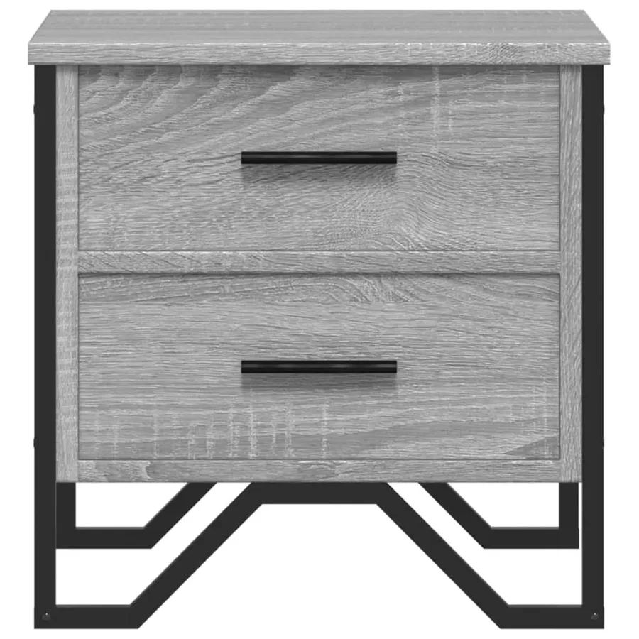 Tables de chevet 2 pcs sonoma gris 40x41x40cm bois d'ingénierie - 5