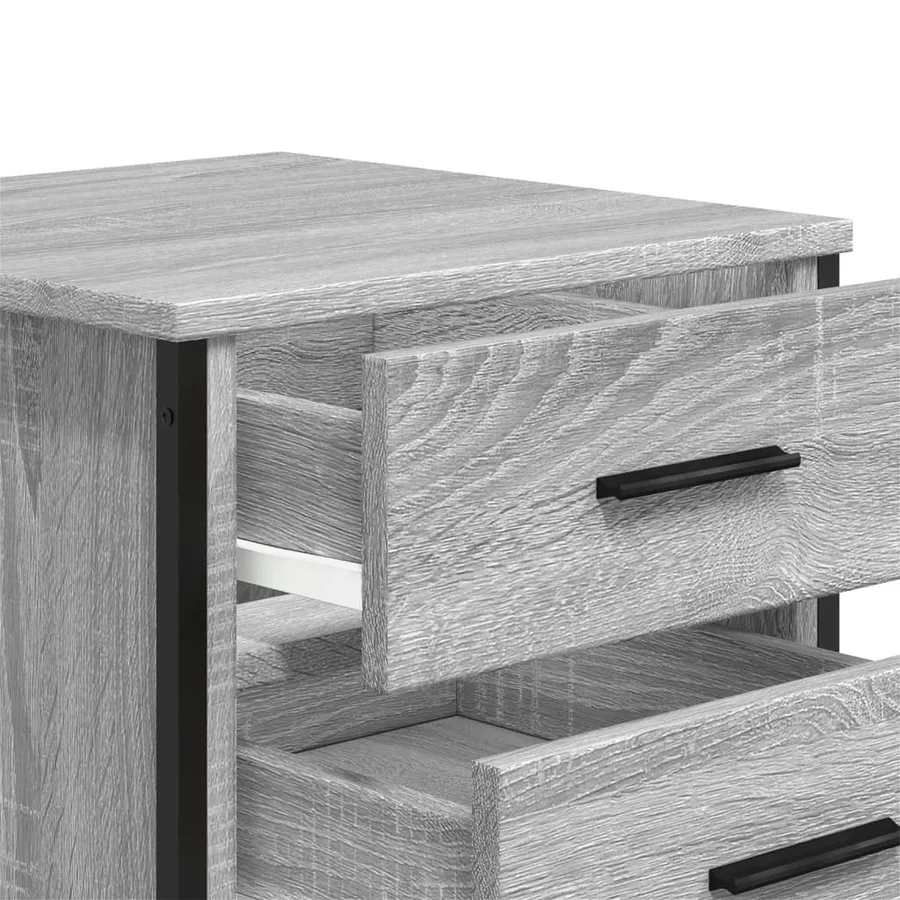 Tables de chevet 2 pcs sonoma gris 40x41x40cm bois d'ingénierie - 9