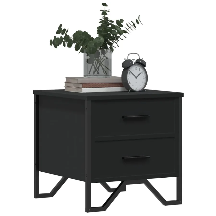 Tables de chevet 2 pcs noir 40x41x40 cm bois d'ingénierie - 4