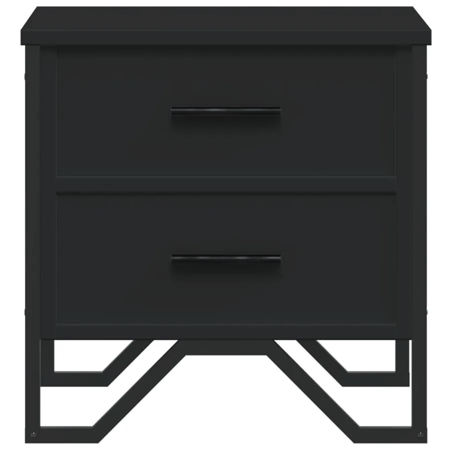 Tables de chevet 2 pcs noir 40x41x40 cm bois d'ingénierie - 5