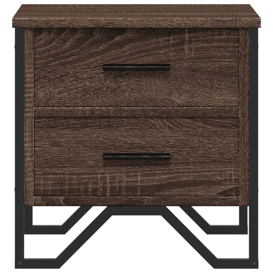 Tables de chevet 2pcs chêne marron 40x41x40cm bois d'ingénierie - 5