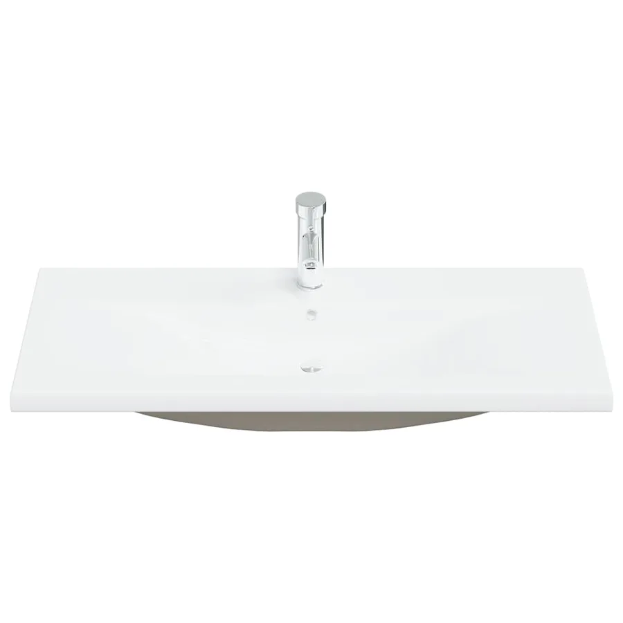 Ensemble de meubles de bain 2pcs céramique et bois d'ingénierie - 7
