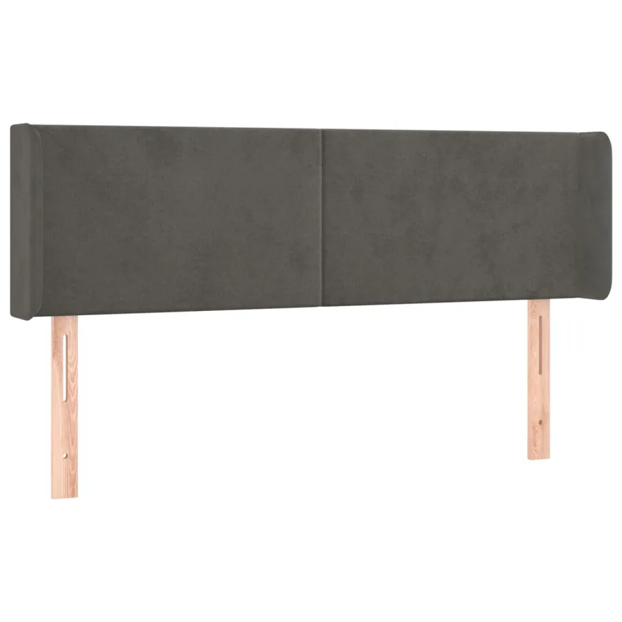 Tête de lit avec oreilles Gris foncé 147x16x78/88 cm Velours - 2