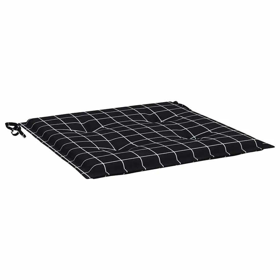 Coussins de chaise de jardin lot de 2 motif à carreaux noir - 5