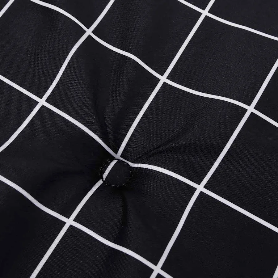 Coussins de chaise de jardin lot de 2 motif à carreaux noir - 7