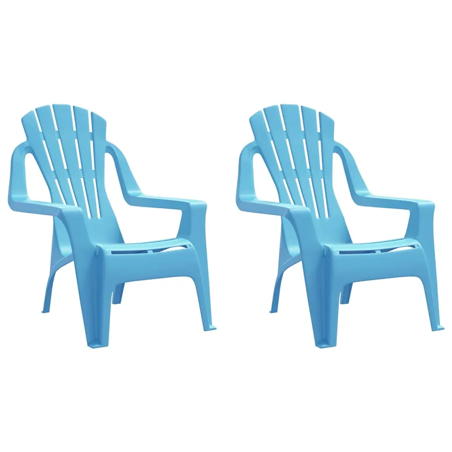 Chaises de jardin pour enfants lot de 2 bleu 37x34x44 cm PP - 2