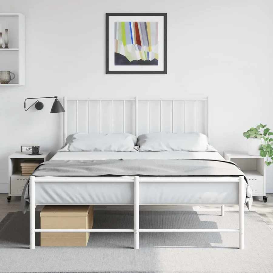Tables de chevet 2 pcs blanc 36x39x43,5 cm acier - 3