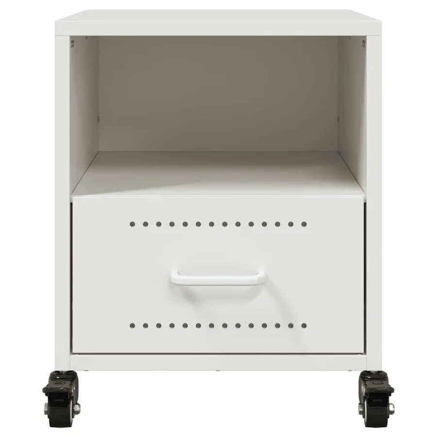 Tables de chevet 2 pcs blanc 36x39x43,5 cm acier - 5