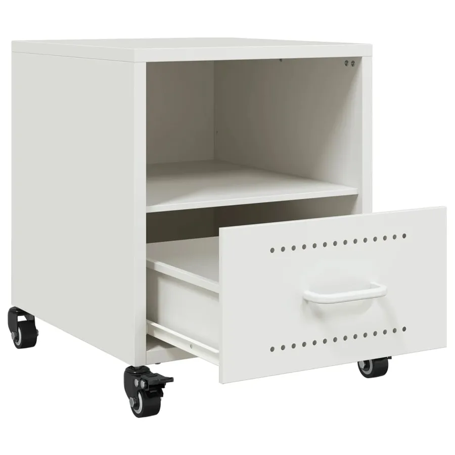 Tables de chevet 2 pcs blanc 36x39x43,5 cm acier - 9