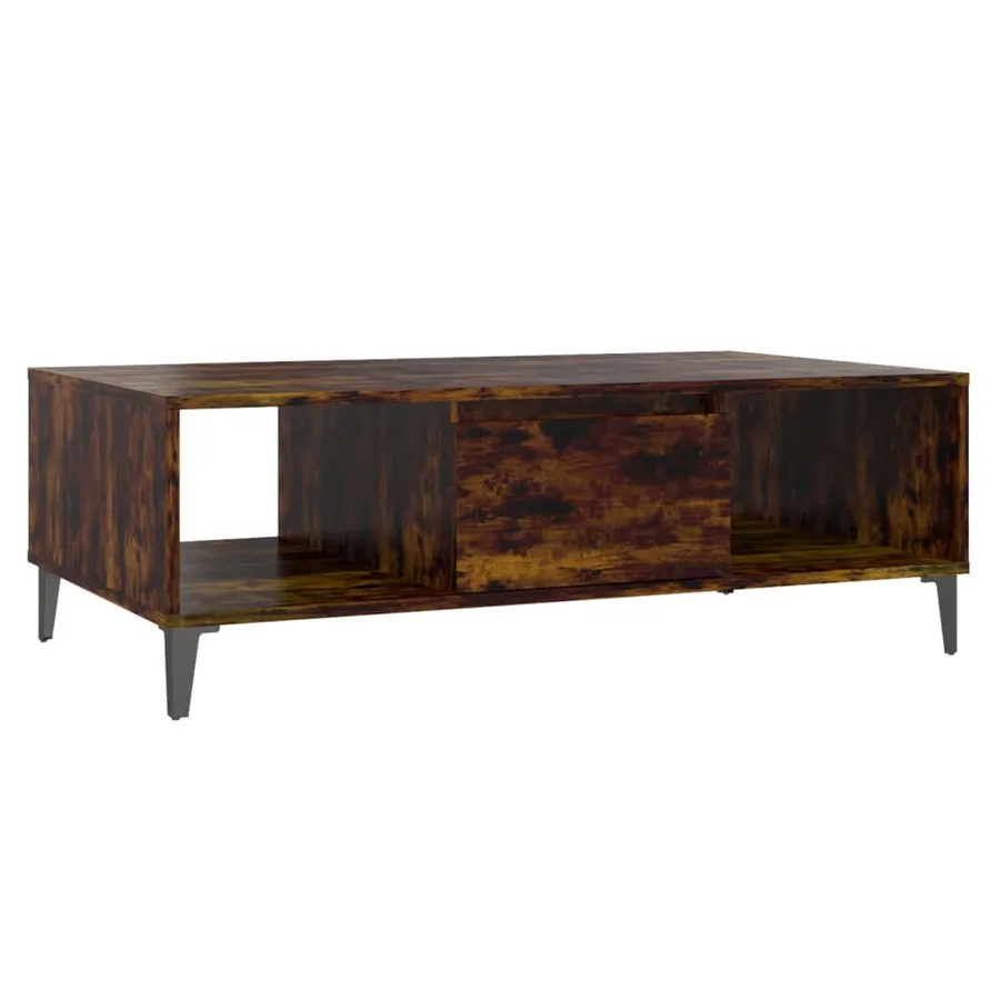 Table basse chêne fumé 103,5x60x35 cm bois d'ingénierie - 2