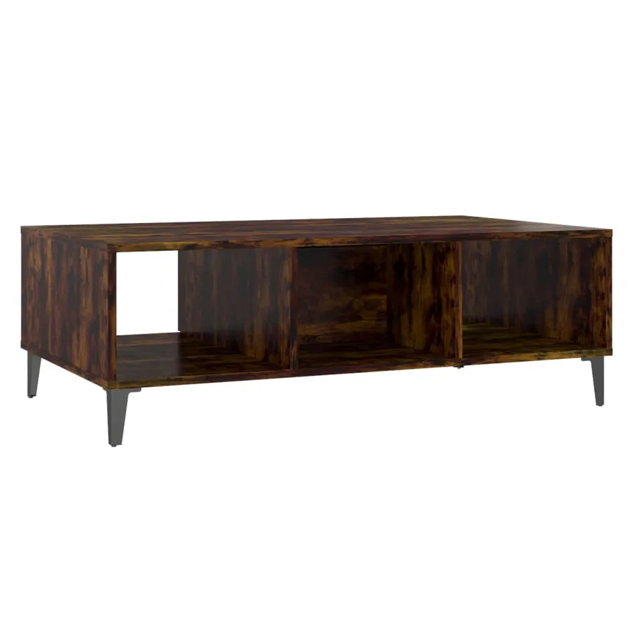 Table basse chêne fumé 103,5x60x35 cm bois d'ingénierie - 7