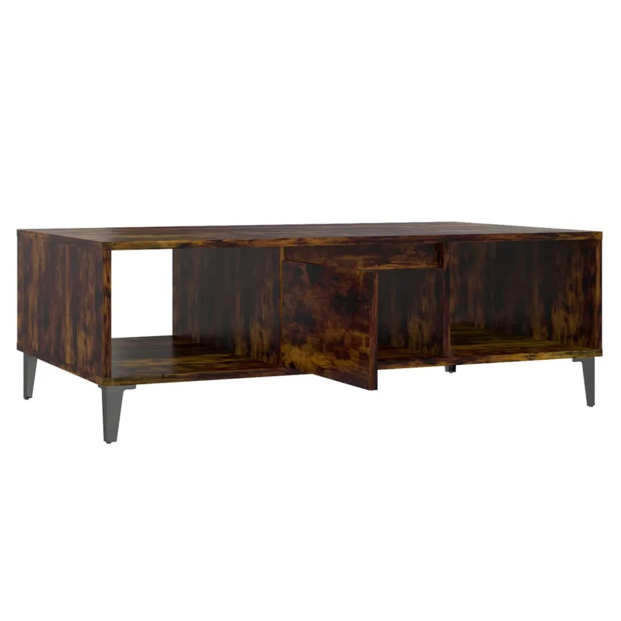 Table basse chêne fumé 103,5x60x35 cm bois d'ingénierie - 8
