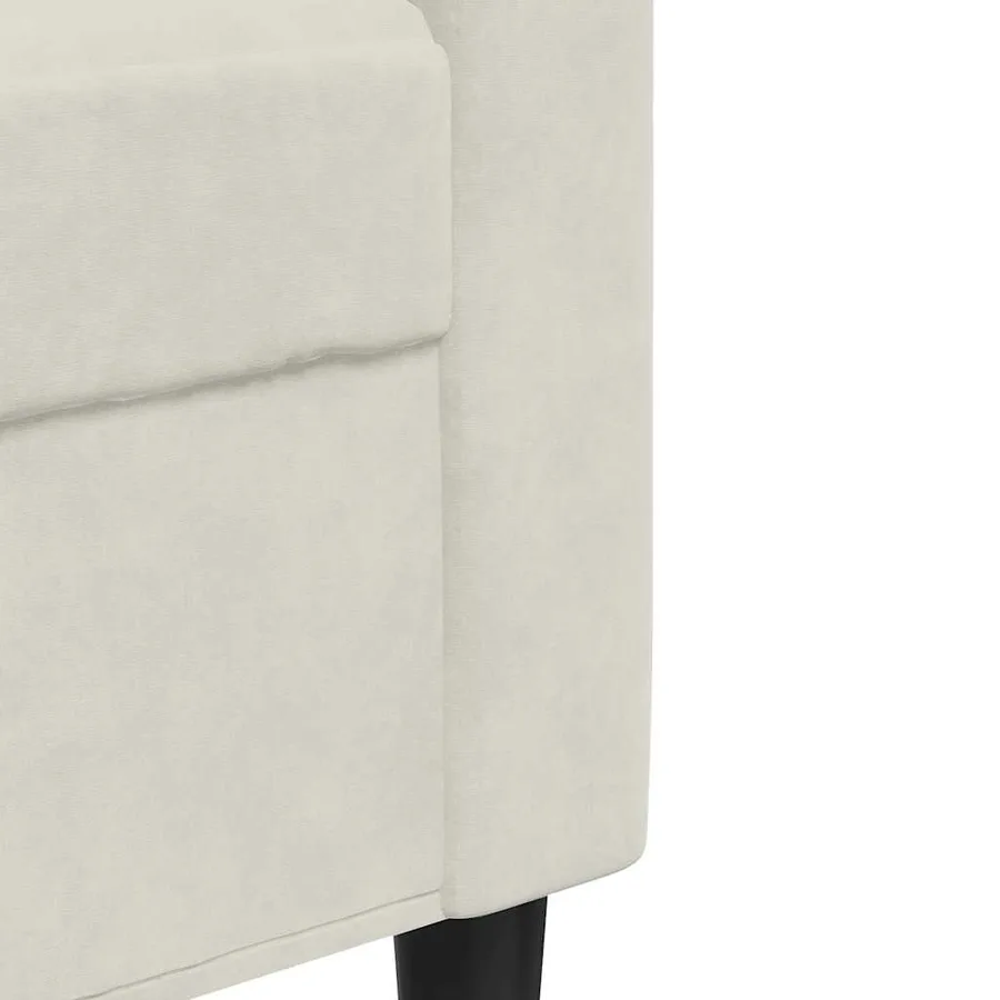 Canapé à 3 places Crème 210 cm Velours - 7
