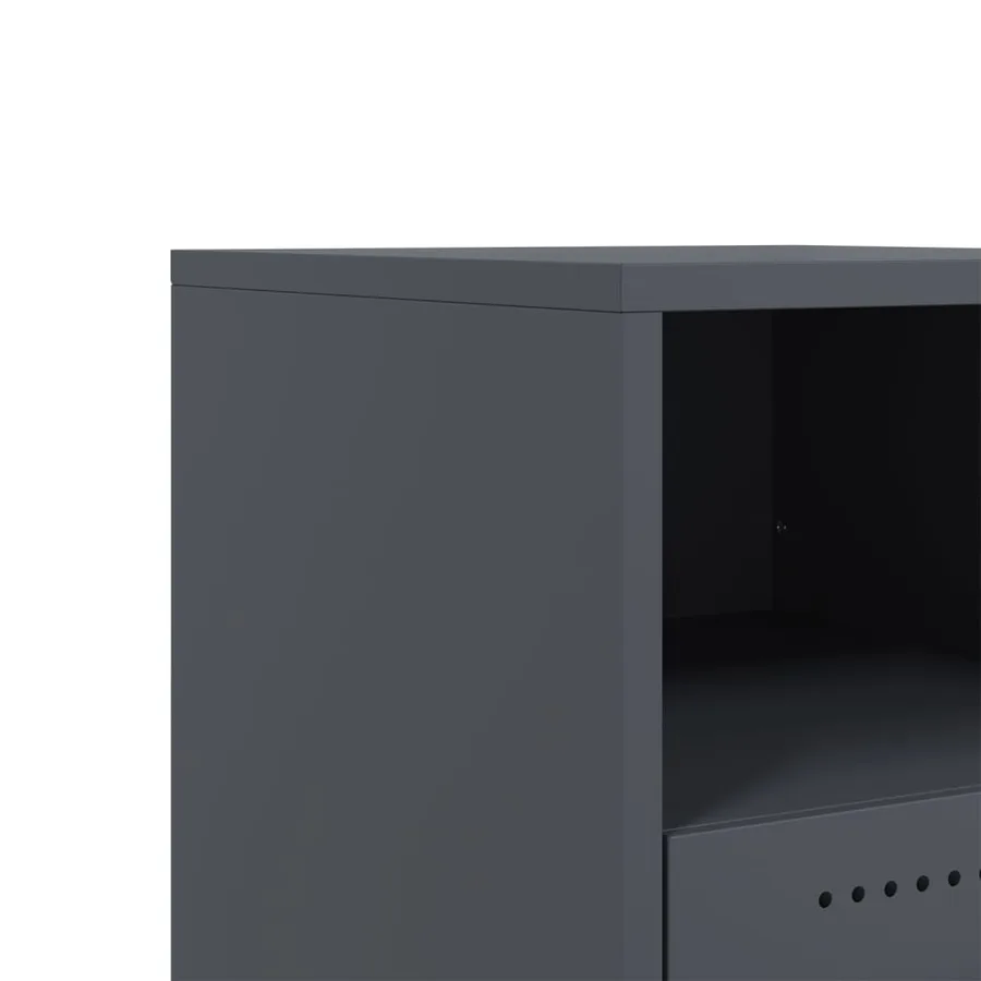 Table de chevet anthracite 36x39x43,5 cm acier - 11