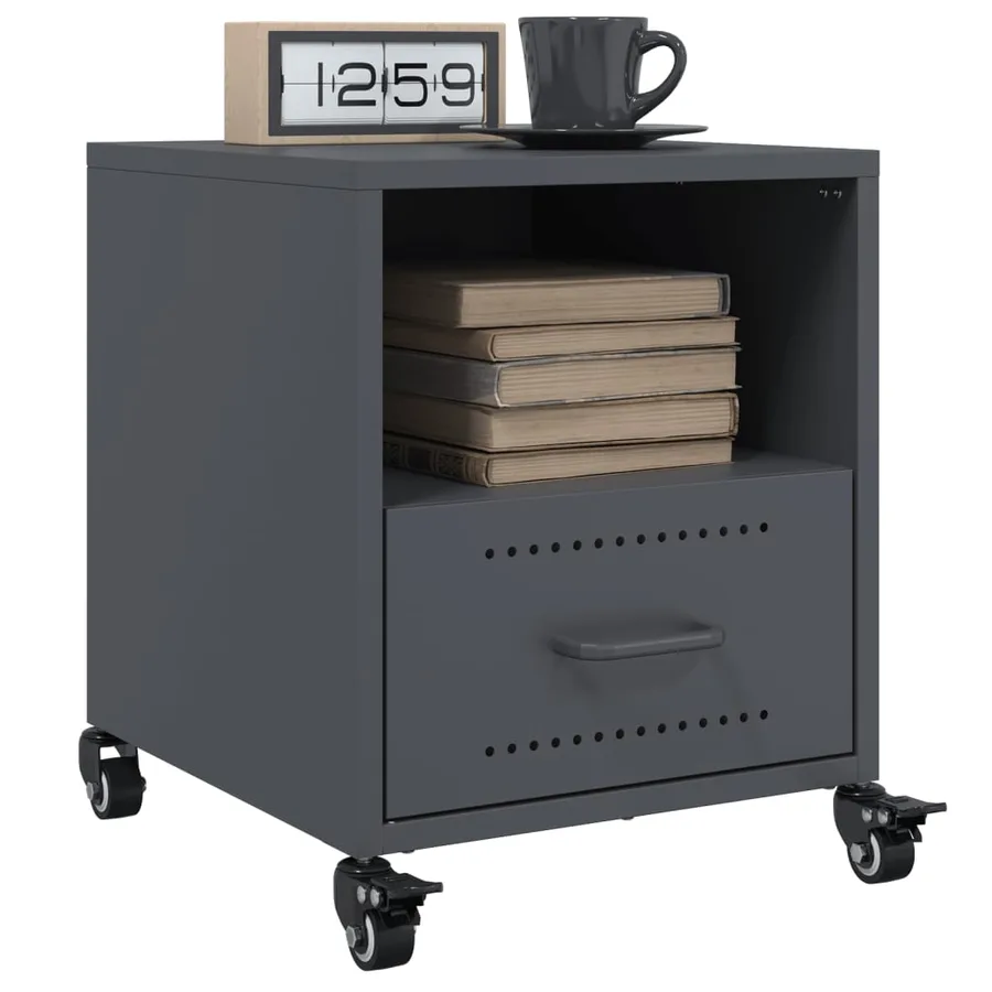 Table de chevet anthracite 36x39x43,5 cm acier - 5