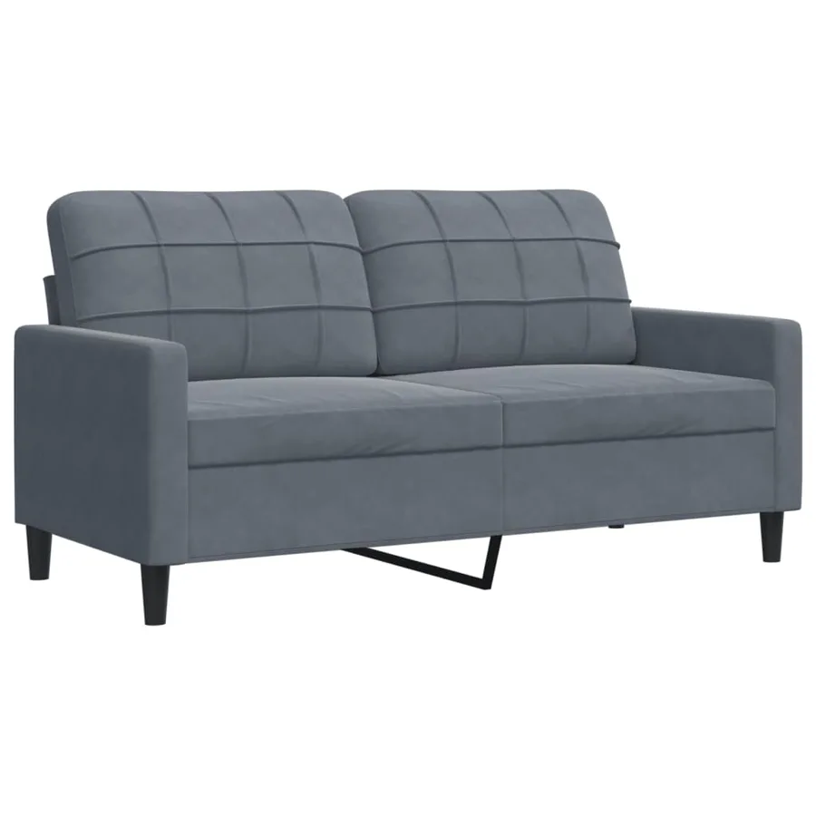 Ensemble de canapés 3 pcs avec coussins Gris foncé Velours - 5