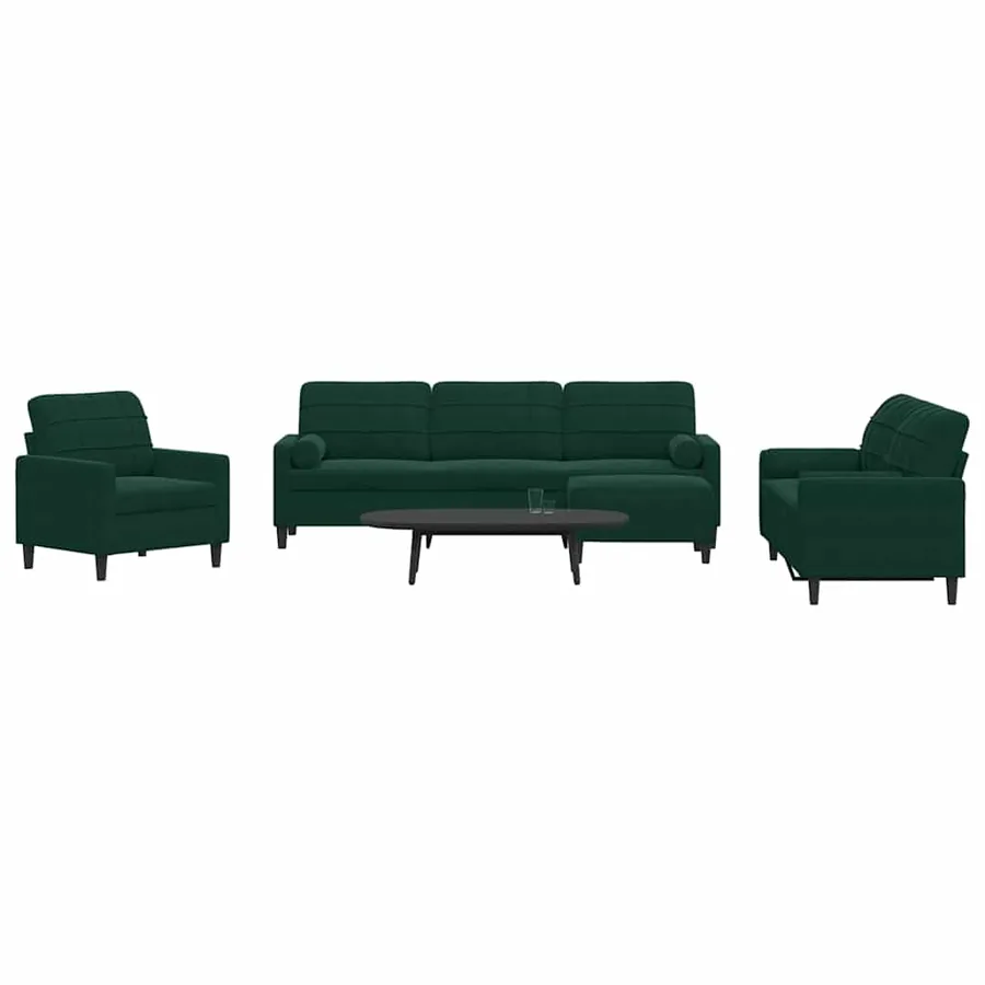 Ensemble de canapés 4 pcs avec coussins et traversins velours