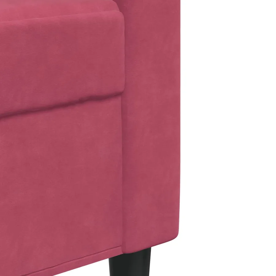 Ensemble de canapés 2 pcs avec coussins Rouge bordeaux Velours - 6