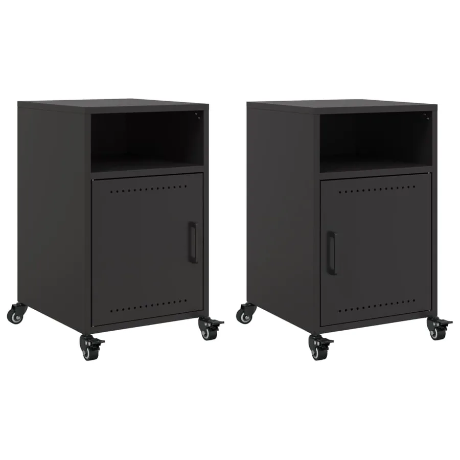 Tables de chevet 2 pcs noir 36x39x59 cm acier - 2
