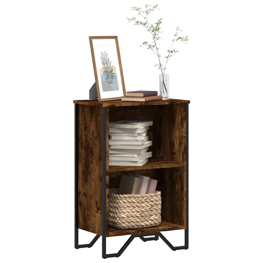 Bibliothèque chêne fumé 50x31x74,5 cm bois d'ingénierie