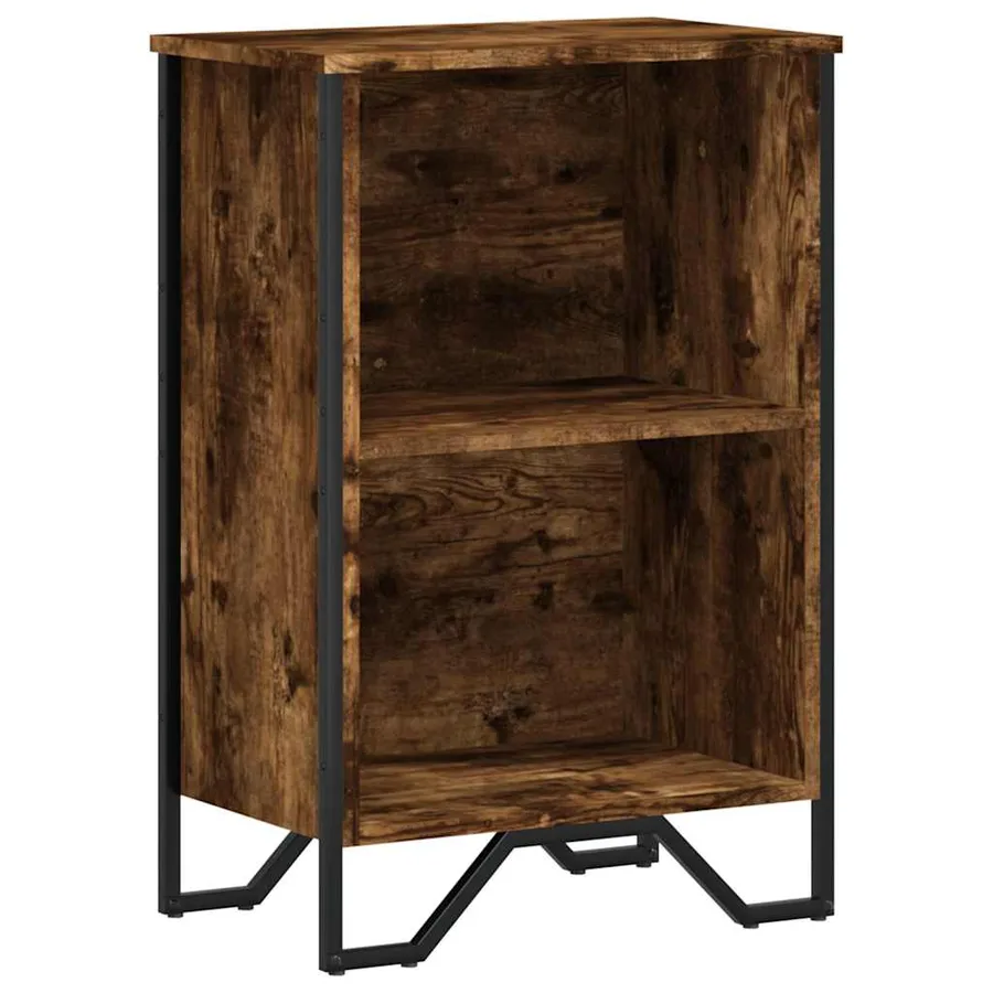 Bibliothèque chêne fumé 50x31x74,5 cm bois d'ingénierie - 2