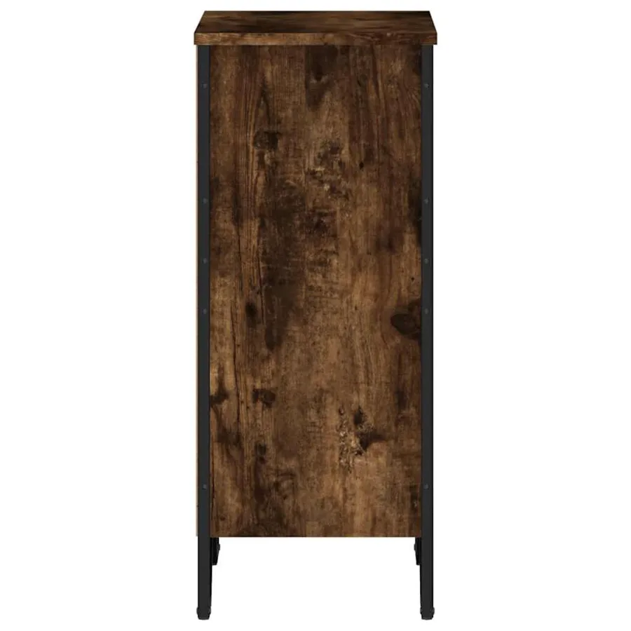Bibliothèque chêne fumé 50x31x74,5 cm bois d'ingénierie - 5