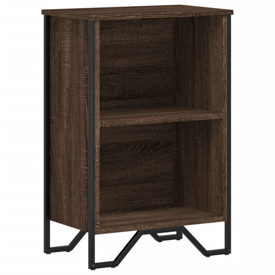 Bibliothèque chêne marron 50x31x74,5 cm bois d'ingénierie - 2
