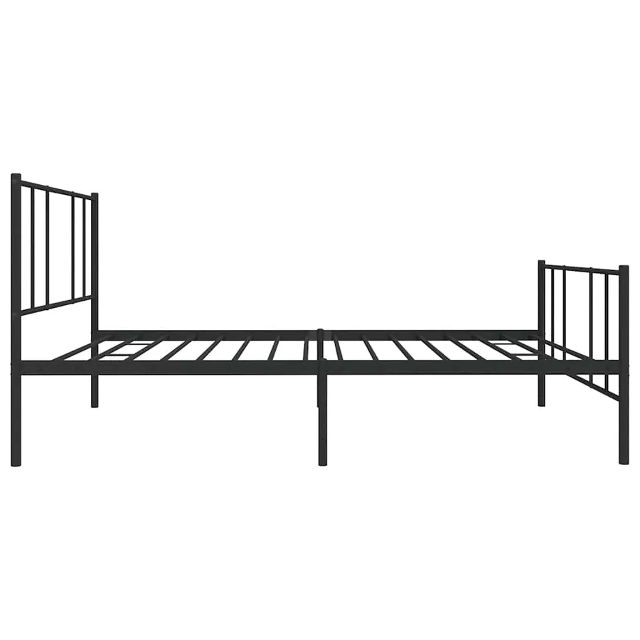 Cadre de lit métal sans matelas avec pied de lit noir 75x190 cm - 7