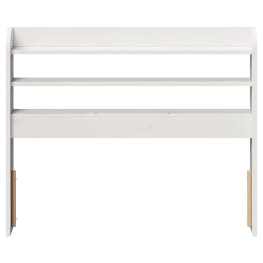 Tête de lit avec étagères blanc 90 cm bois massif de pin - 3