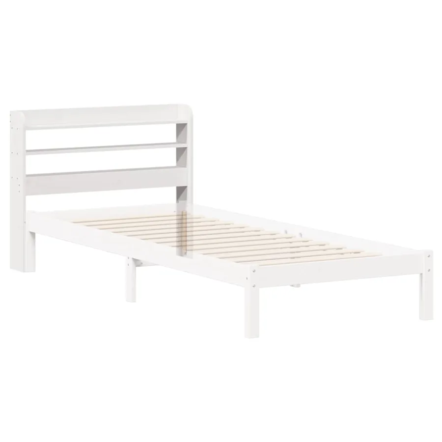 Tête de lit avec étagères blanc 90 cm bois massif de pin - 6
