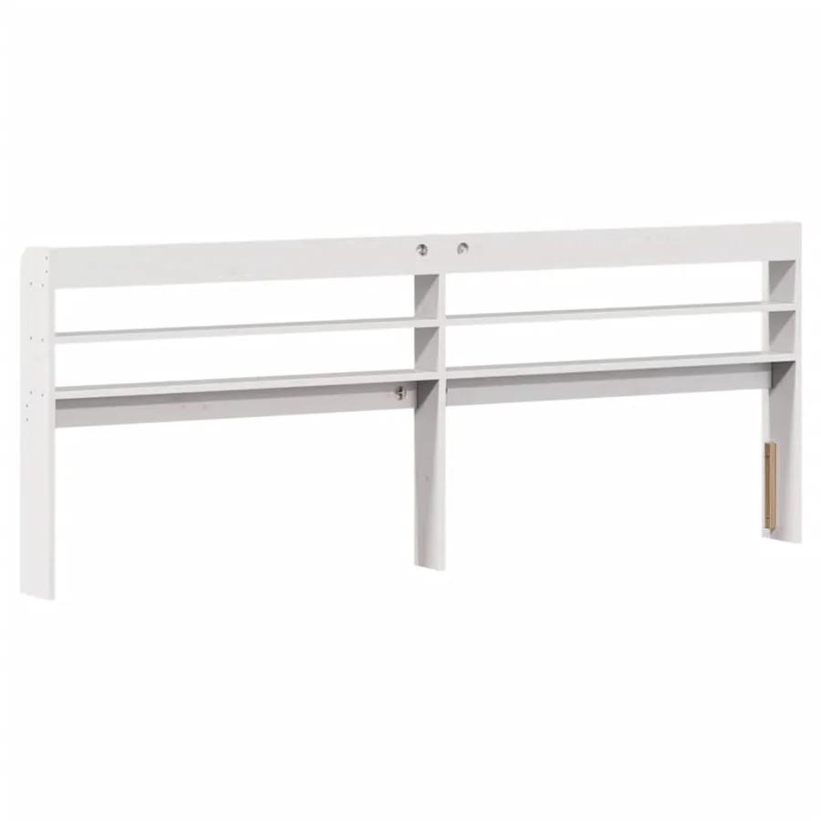 Tête de lit avec étagères blanc 180 cm bois massif de pin - 5