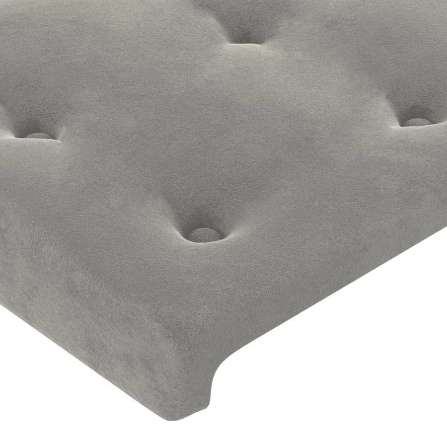 Tête de lit à LED Gris clair 160x5x78/88 cm Velours - 5