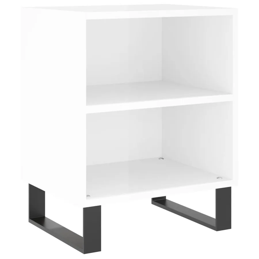 Tables de chevet 2pcs blanc brillant 40x30x50cm bois ingénierie - 4