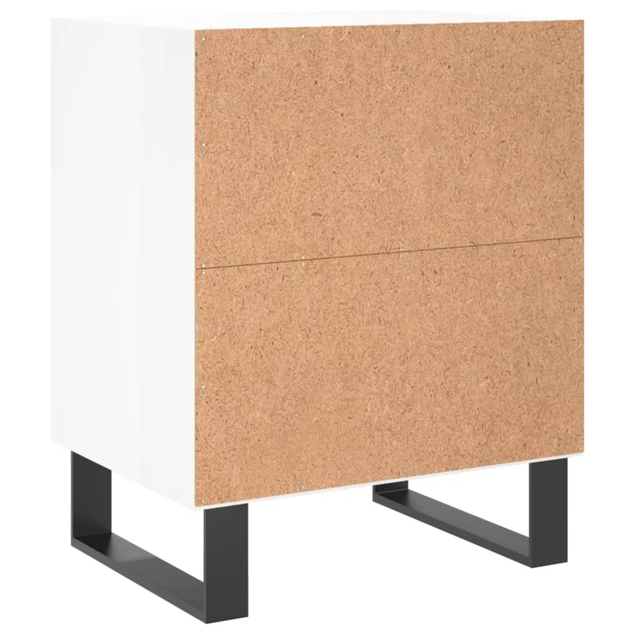 Tables de chevet 2pcs blanc brillant 40x30x50cm bois ingénierie - 7