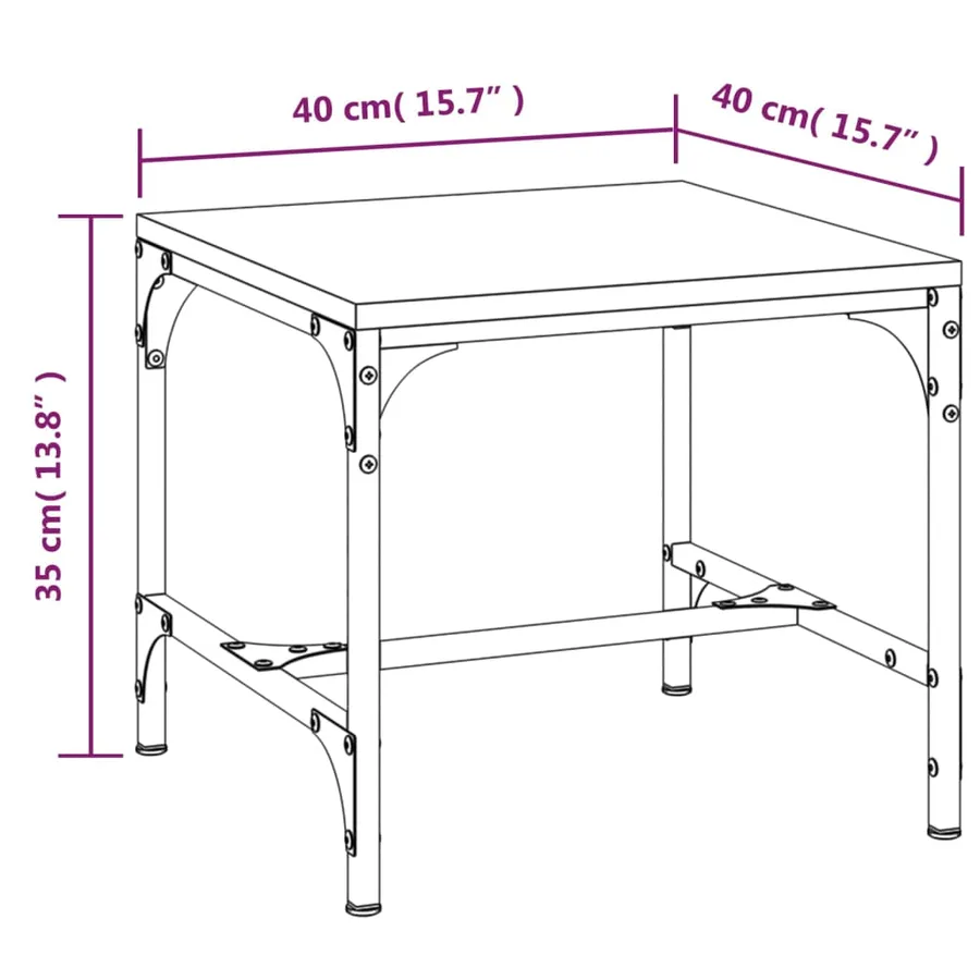 Tables d'appoint 2pcs Sonoma gris 40x40x35 cm Bois d'ingénierie - 10