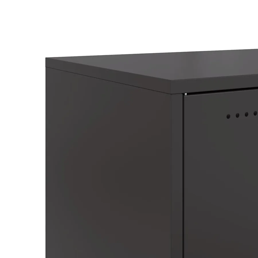 Buffet noir 68x39x72 cm acier - 10