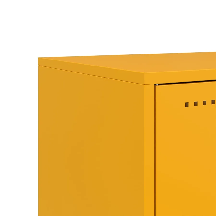 Meuble TV jaune moutarde 68x39x60,5 cm acier - 11