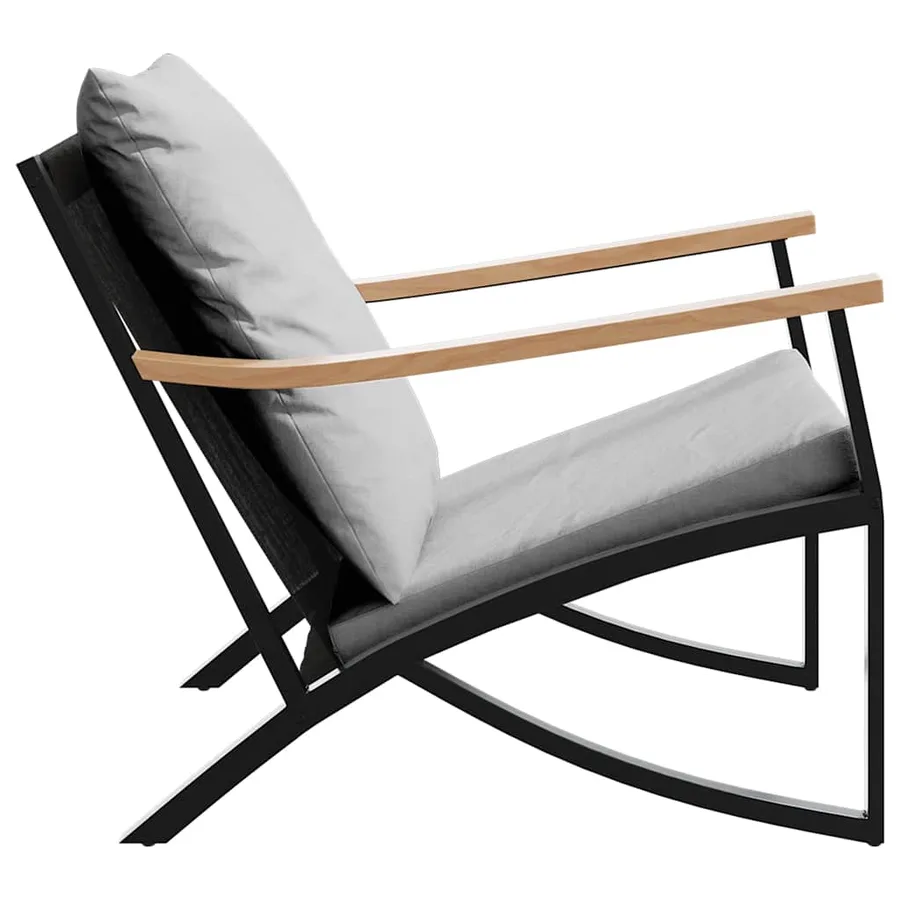 Chaises de jardin avec coussins lot de 2 noir acier - 5